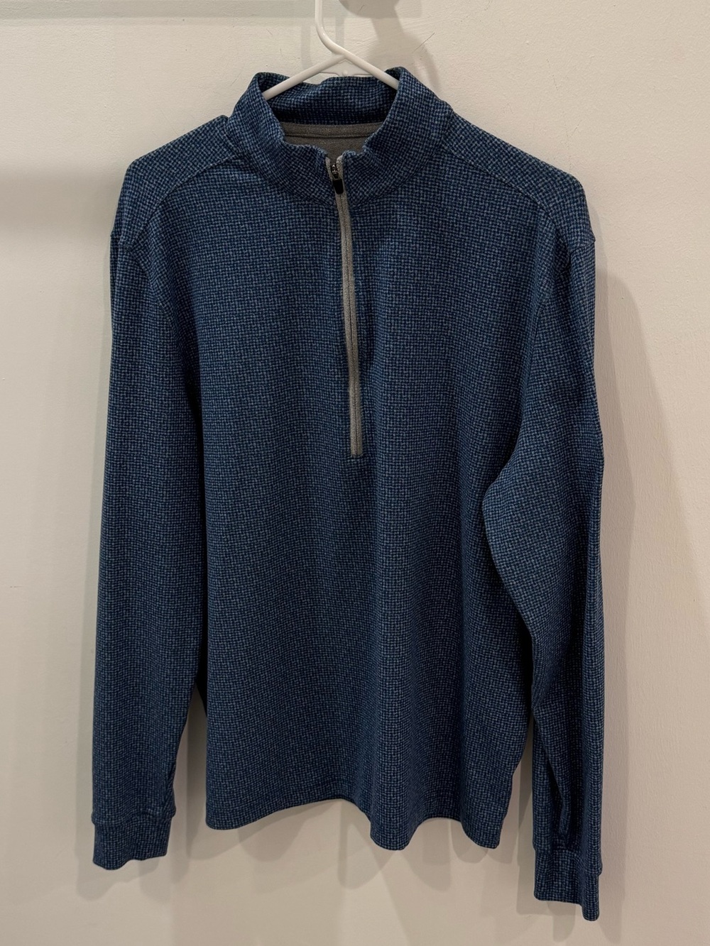 johnnie-O Men's Navy Textured Half-Zip Sweater